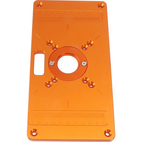 Plaque d'insertion pour table de défonceuse, en alliage d'aluminium, pour le fraisage du bois, panneau rabattable durable pour machine à affleurer, pour atelier de réparation à domicile ou en usine. (1/5)