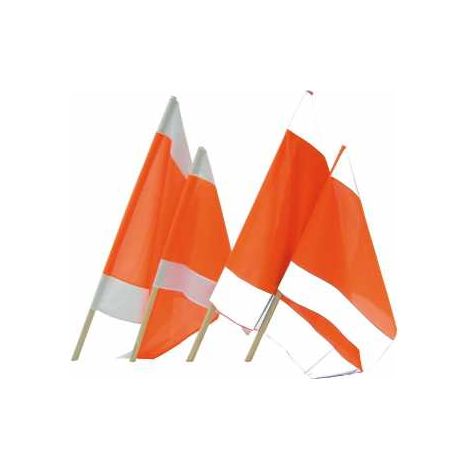Warnflagge 50x50cm mit Holzstiel 80cm