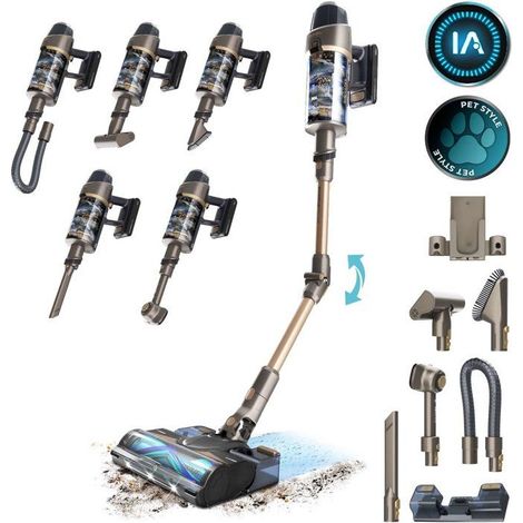 Aspirateur balai - CECOTEC Conga Rockstar RX90 AI AquaPet Flex - 350 AW - 100 min - 180 m² - Or (1/5)