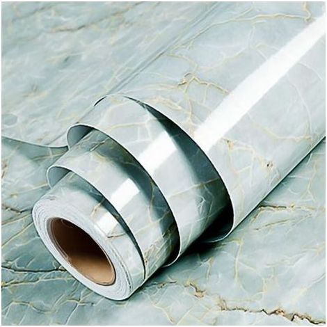 Papier Adhesif pour Meuble de Marbre, 40 x 300 cm Papier Peint en Marbre, Film Autocollant Bleu Marine Papier Adhésif pour Comptoirs de Cuisine Salle de Bain (1/4)