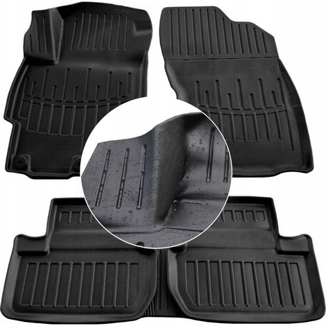 Tapis et essuie-glaces en caoutchouc pour Mitsubishi Lancer Evo X 2007-2015 (canaux UD) (1/5)