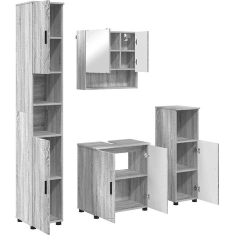 Maison Exclusive - Badezimmermöbel-Set 4 stk. Graues Sonoma 61 x (1/5)