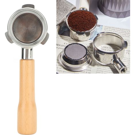 54 mm Edelstahl-Griff ohne Boden für Bronco Serie 8 Universal 870/880 Breville, Buchenholz-Finish C1 (1/5)