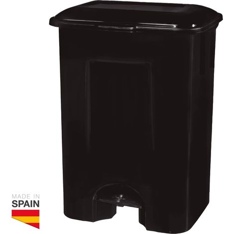 Cubo de basura con pedal 80L Negro (1/2)
