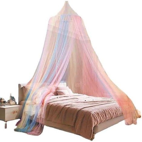 Moustiquaire arc-en-ciel pour chambre d'enfant, 60 x 250 x 1250 cm, en polyester respirant, anti-moustiques, style féerique, Flickrum, ciel de lit (1/4)