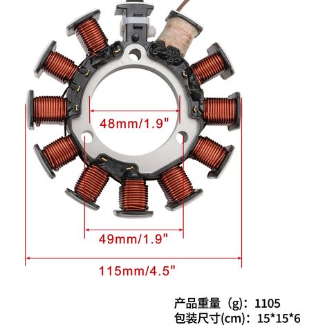 Bobine de stator de magnéto Polaris Ranger 500 6x6 1999 2x4 2003OE 3087168 (1/4)