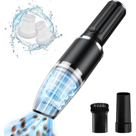 BUNTHAUS Noir,Aspirateur à main sans fil, 35500r/min, portable, léger, sans fil, rechargeable par USB, étanche et silencieux, pour maison, voiture, tapis, cuisine (1/5)