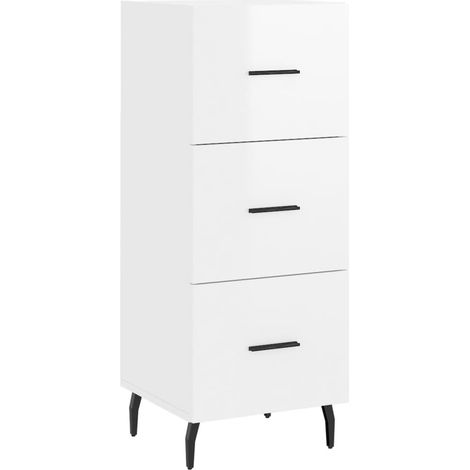 Maison Exclusive - Credenza Bianco Lucido 34,5x34x90 cm in Legno Multistrato
