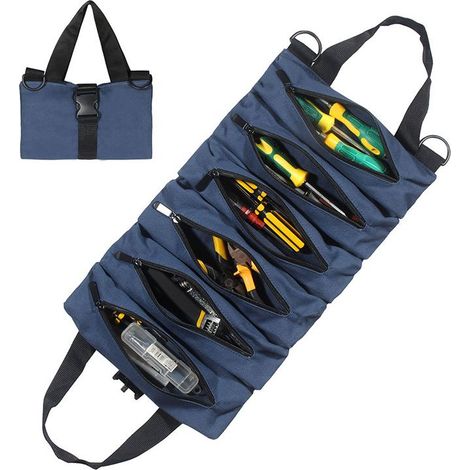 Sac à outils de stockage d'entretien de voiture Kit d'outils de matériel de toile de voiture Sac à outils,bleu (1/5)