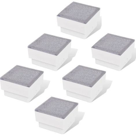 Juego de 6 luces LED de suelo para exteriores 100 x 100 x 68 mm fácil instalación diseño moderno policarbonato negro 020046357 (1/5)