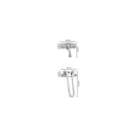 Loquet de serrure de porte à barre pivotante, loquet de sécurité de porte pour la sécurité, fermoir de protection de loquet de porte renforcé (paquet de 2) - Crezuo