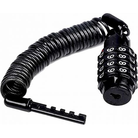 1 piece 160 cm cable lock bicycle chain bicycle lock code, electric bicycle helmet lock (1/5)