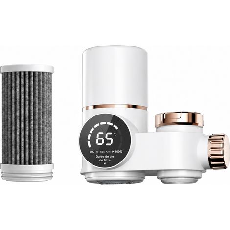 Purificateur d'eau sur robinet blanc nacré avec filtre à membrane électropositive et affichage digital réf 4858 3 kg – Livraison gratuite