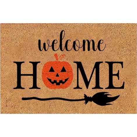 Tapis De Sol Halloween - Motif Fantôme - En Coco Naturel - Antidérapant - Pour Entrée Intérieure Extérieure - 60 X 40 Cm - 1 Pièce (1/5)