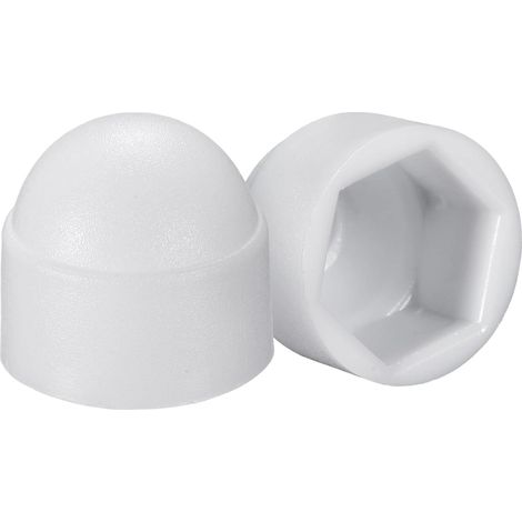 Cache Écrou Protection M8 Plastique Dôme 13mm Blanc 25pcs (1/5)