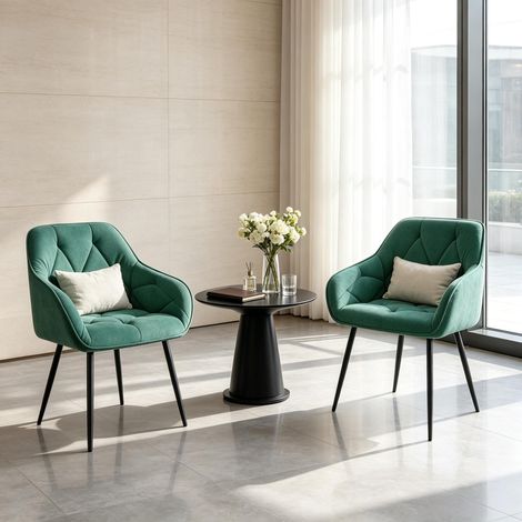 Conjunto de sillas modernas con respaldo ergonómico, sillas tapizadas cómodas, sillas de comedor versátiles (solo incluye 2 sillas de comedor). (1/5)