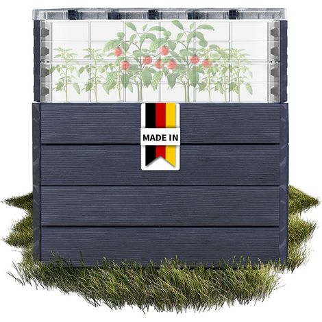 GARANTIA ERGO QUADRO TurboPlus L 80 Hochbeet Wood, inkl. FLORA Wassersparsystem (1/5)