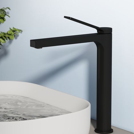EMKE Wasserhahn Waschbeckenarmaturen 335 x 233 x 46 mm Schwarz Mischbatterie Küchenarmatur mit Luftsprudler Waschtischarmatur (1/5)