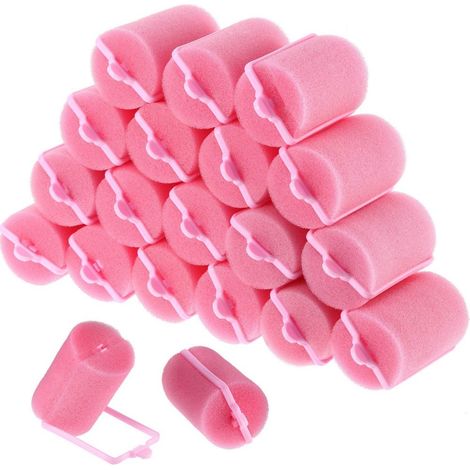 große, 3 cm lange, weiche Schaumstoff-Haarspangen, rosa, für weiche Locken (1/5)