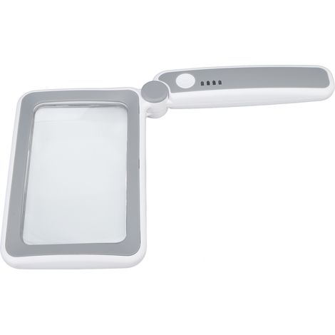 Loupe rectangulaire 4X, 3 modes LED, commande tactile, loupe ergonomique portable pour la lecture des personnes âgées et des parents (1/5)