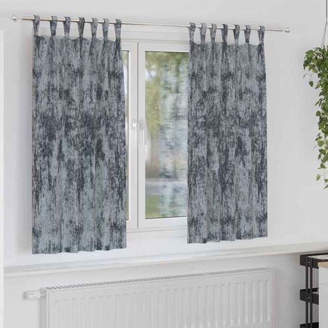 Samtvorhänge mit Vorhängen 2 pcs Silber Grau 175 x 140 cm Samt