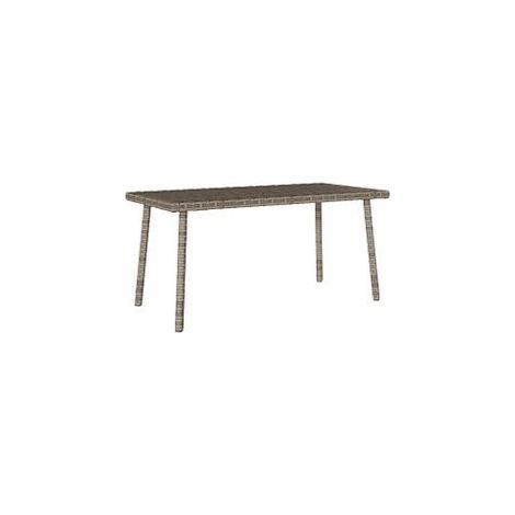 Table basse de jardin rectangulaire gris 80x40x37 rotin (1/5)
