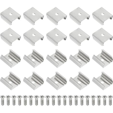 Clips for LED Strip Stainless Steel with Screws for 18mm to 19mm 60 (1/5)