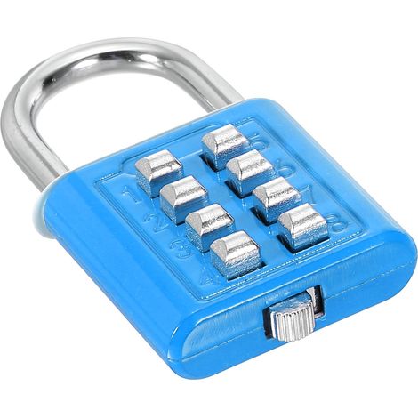 Cadenas à Combinaison 8 Chiffres,Mécanisme 4 Positions,Cadenas Numérique Sécurisé à Poussoir pour Casier,Bleu (1/5)