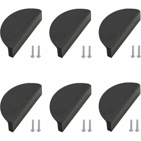 Stück Küchenschrank-Türgriffe, Küchenschwarzer Möbelgriff, Möbelgriff, Schrankgriffe, Lochmitte 64 mm, enthält 12 Schrauben, für Türen, Schubladen, Möbel, Schränke