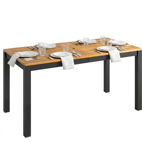 Gartentisch aus Naturholz für 6 Personen mit Lattenrost, 150 x 75 x 75 cm – Robust und stilvoll für Ihren Außenbereich.