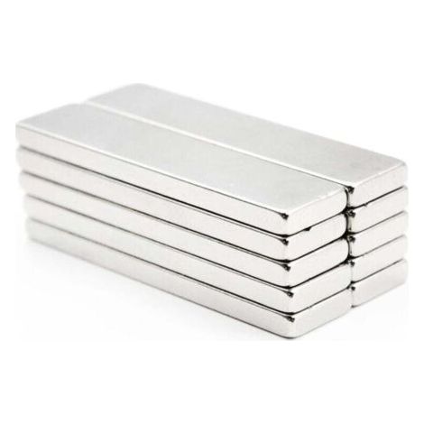 10pcs Neodymium Magnets Rectangular Silver Bar Magnets Rare Earth Magnets for Kitchen Whiteboards Fridges 40x10x3mm (1/4)