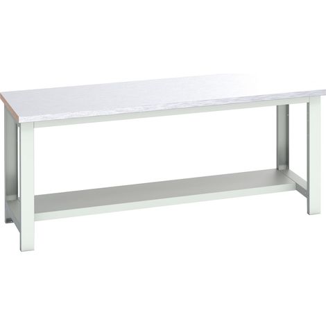 Bott 41003659.16V Cubio Bench with Half Shelf, Steel Clad Top 2000 x 750mm