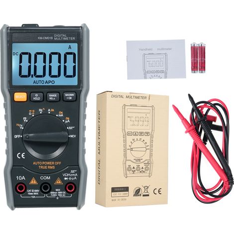 KM-DM01B Multimetro Digitale 6000 Count – Auto Range, True RMS, Generatore Onde Quadre – Custodia ABS Robusta e Design Ergonomico – Ideale per Elettricisti e Hobby (1/4)
