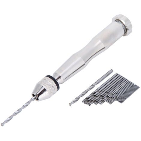 Perceuse hélicodale à main de mandrin de gamme de saisie de la couleur argentée 0.3mm-3.6mm avec le perage en bois de peu de foret de 25HHS (1/5)