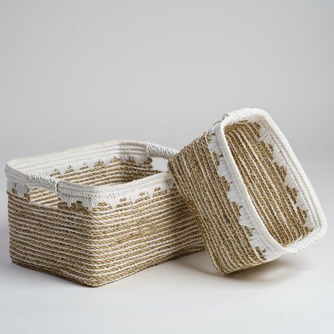 Lot de 2 paniers de rangement rectangulaire XL-M Caty (1/5)