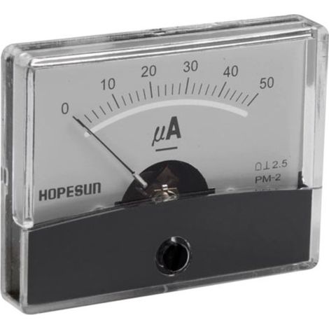 AMPEREMETRE ANALOGIQUE DE TABLEAU 50µA CC 60 X 47MM VELLEMAN AIM60005 (1/4)