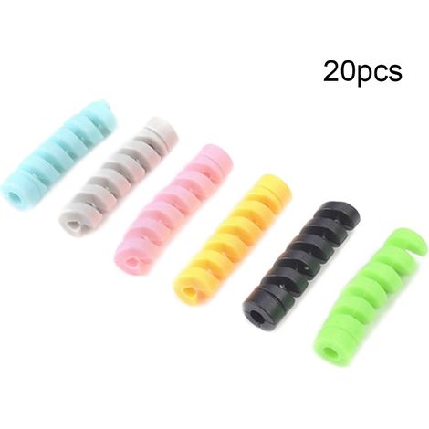 Lot de 20 protège-câbles de charge en silicone pour ordinateur portable, téléphone et PC. (1/5)