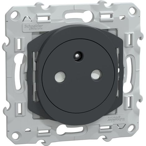 Enchufe eléctrico Schneider Electric empotrado antracita 16A