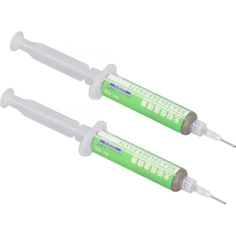 Pâte à souder eutectique basse température 2 seringues, haute adhérence, point de fusion bas, soudure type seringue, alliage sans plomb, usage électronique précision (1/5)