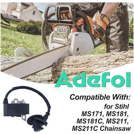 Module de bobine d'allumage pour Stihl MS181 MS211 MS211C MS171, série de pièces de rechange avec bougie d'allumage 1139 400 1307 (1/5)