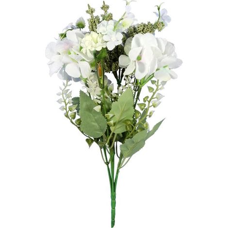 Bouquet misto di 6 rami con ortensie bianche (1/3)