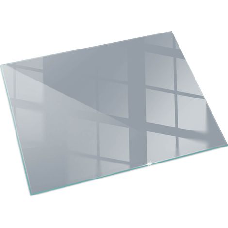Plaque Rectangulaire en verre Cheminée Protecteur de Sol Sous la Cheminée Verre Trempé Protection Thermique Couleur Gris 60x40 cm (1/5)