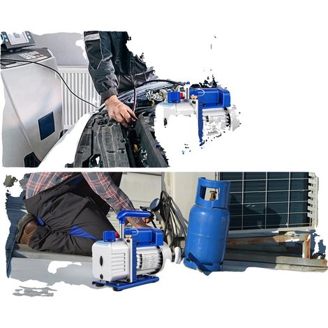 Pompa per vuoto per refrigerazione, cilindrata 3 CFM, velocità di rotazione 1440 RPM, vuoto finale 5 Pa, potenza motore 1/4 HP, capacità olio 220 ml (1/5)