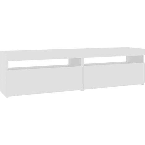 vidaXL TV Cabinets 2 pcs with LED Lights White 75x35x40 cm