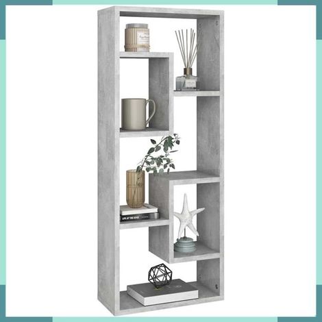 étagère murale - 803015 - Gris béton - 36 x 16 x 90 cm - Bois d'ingénierie (1/5)