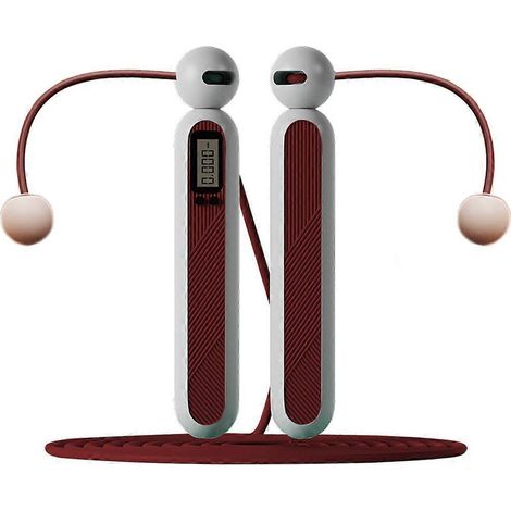Corde à sauter avec compteur intégré, sans fil et réglable, idéale pour les exercices de fitness des adultes. (1/4)