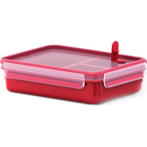 Emsa Clip & Micro Mikrowellendose, Gefrierdose, Dose, Frischhalte Box, Clipbox, Kunststoff, Rot, 1.2 L, 517775 (1/5)