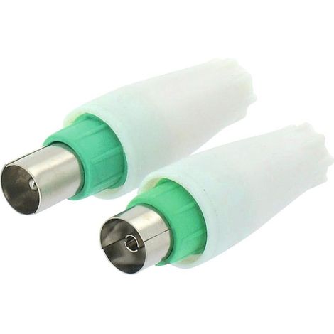 Fiche coaxiale droite Dhome Ø 9 mm - 1 femelle / 1 mâle - Boîte de 2