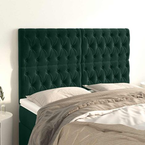 Tête de lit réglable en velours vert foncé 144 x 7 x 118/128 cm - PANGIVO (1/5)
