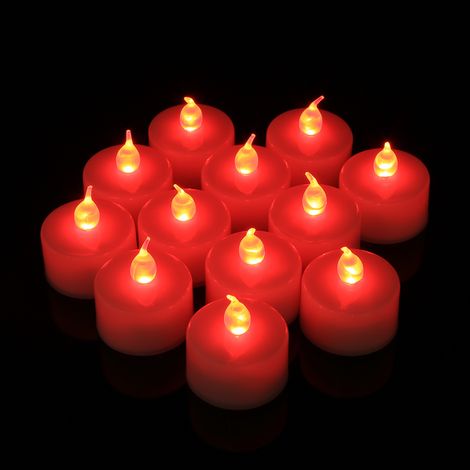 Bougie chauffe-plat électronique sans flamme à LED clignotante, rouge, pour vos fêtes. (1/5)